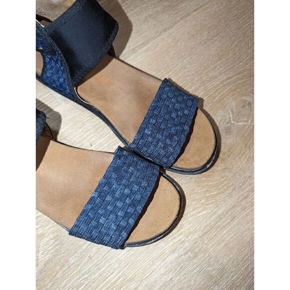 Bernie Mevs Women's Stretch Woven Elastic Leather Sandals Blue Size 39 - Picture 2 of 11